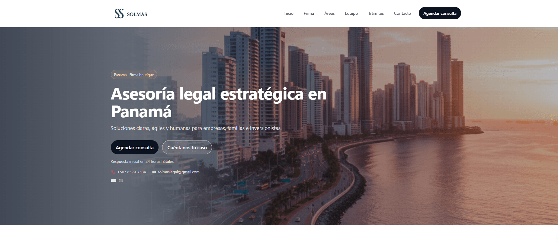 Vista de Web corporativa premium