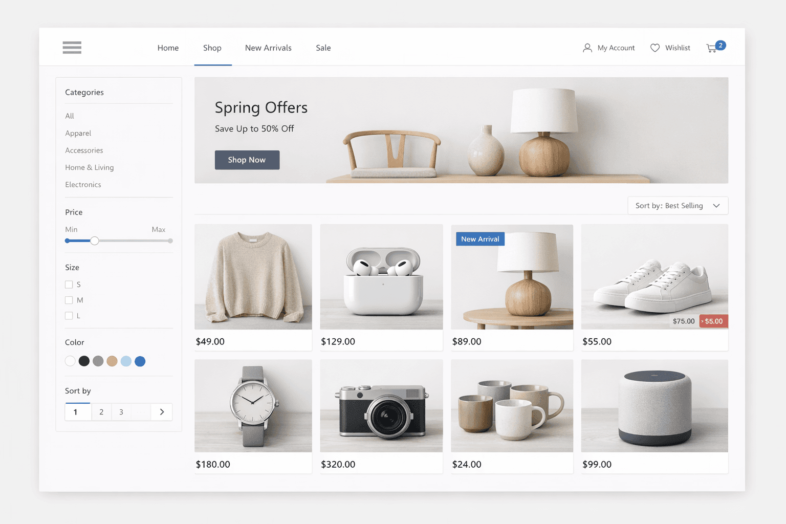 Vista de Tienda online moderna