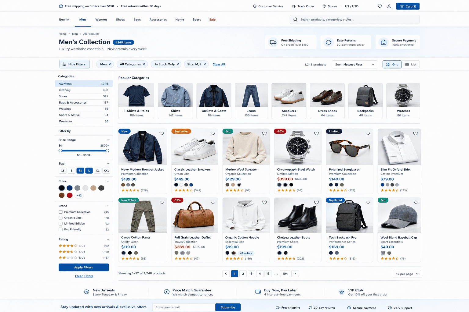 Vista de Catálogo e-commerce