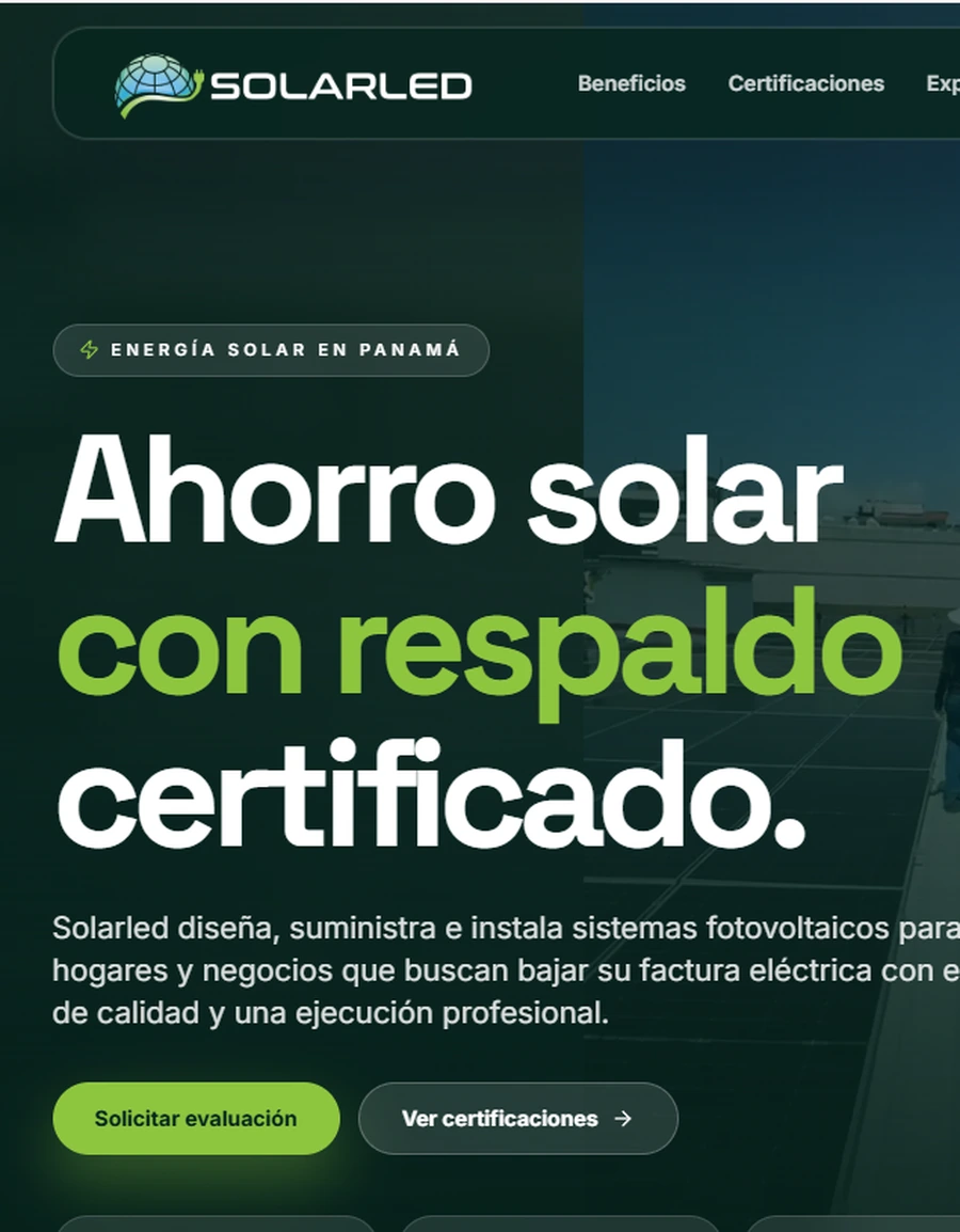 Vista previa del proyecto SolarLED PTY